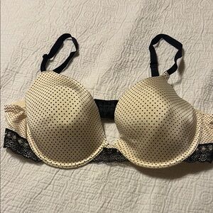 Polka Dot Lace Trim Bra